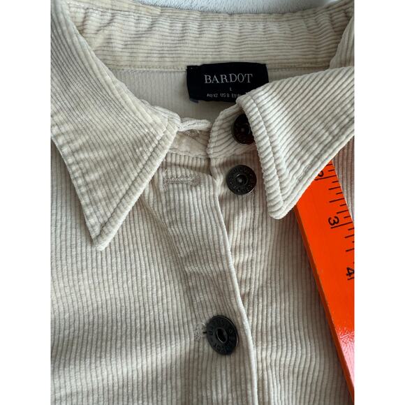 Bardot Australian Made Corduroy Button Up Shirt Dress Cream Large Western Fall - Picture 12 of 12